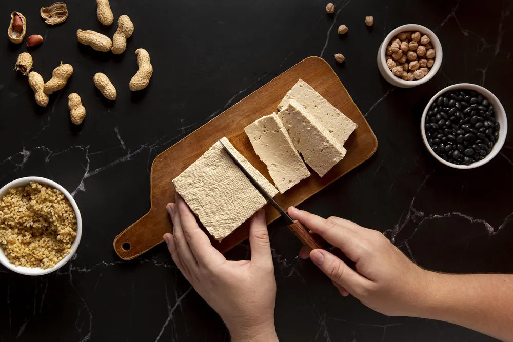 tofu como complemento a la masa de pan