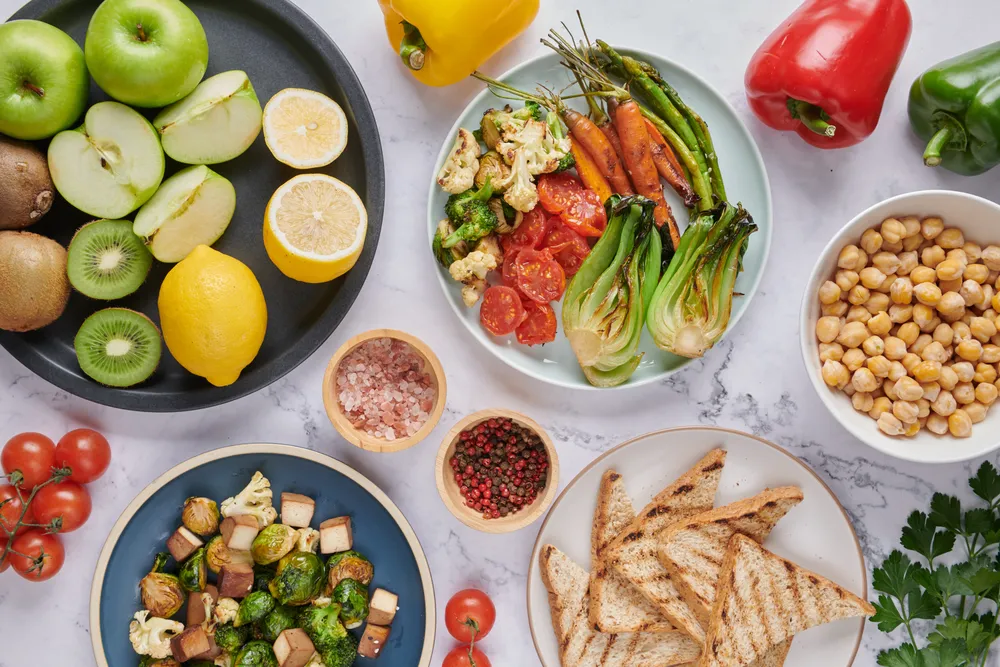 Alimentos saludables en la dieta mediterránea.